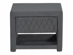 New Conjunto de 2 mesitas de noche con cajón y hueco en Terciopelo gris - DANIELE Mesita De Noche
