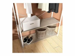 Discount Conjunto de 2 percheros de madera y metal 180x200cm JUNE Blanco