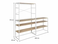 Conjunto de 3 percheros modulares para buhardilla 300x85cm KADRA