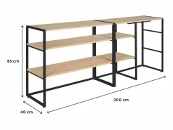 Conjunto de 2 percheros modulares para buhardilla 200x85cm KADRA Negro