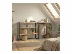 Conjunto de 2 percheros modulares para buhardilla 200x85cm KADRA Negro