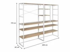 New Conjunto de 4 percheros modulares para buhardilla 400x85cm KADRA Blanco