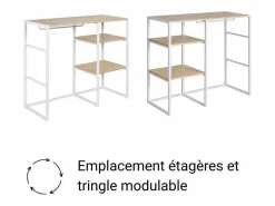 New Conjunto de 4 percheros modulares para buhardilla 400x85cm KADRA Blanco