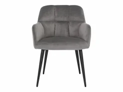 Vente-unique Conjunto de 6 sillas acolchadas Con reposabrazos - Terciopelo y metal negro. . PEGA