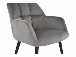 Vente-unique Conjunto de 6 sillas acolchadas Con reposabrazos - Terciopelo y metal negro. . PEGA