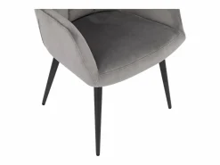 Vente-unique Conjunto de 6 sillas acolchadas Con reposabrazos - Terciopelo y metal negro. . PEGA