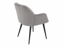 Vente-unique Conjunto de 6 sillas acolchadas Con reposabrazos - Terciopelo y metal negro. . PEGA