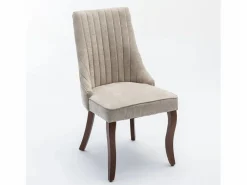 Hauss Spole Conjunto de 2 sillas con patas de madera curvadas y respaldo alto.