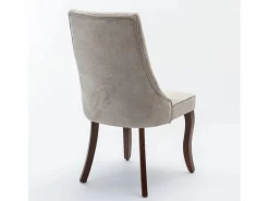 Hauss Spole Conjunto de 2 sillas con patas de madera curvadas y respaldo alto.
