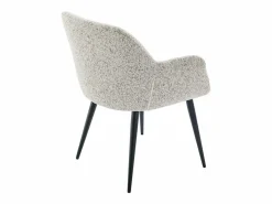 Best Vente-unique Conjunto de 2 sillas con apoyabrazos de tweed y metal negro - - HEKA Crema