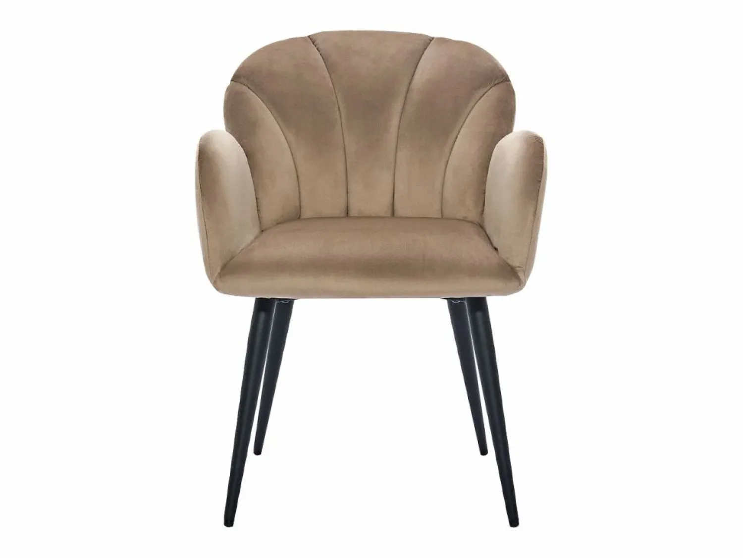 Outlet Conjunto de 2 sillas con brazos de terciopelo y metal negro - - LANSENA Sillas Y Lotes De Sillas