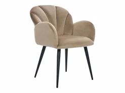 Outlet Conjunto de 2 sillas con brazos de terciopelo y metal negro - - LANSENA Sillas Y Lotes De Sillas