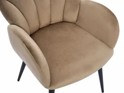 Outlet Conjunto de 2 sillas con brazos de terciopelo y metal negro - - LANSENA Sillas Y Lotes De Sillas