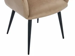 Outlet Conjunto de 2 sillas con brazos de terciopelo y metal negro - - LANSENA Sillas Y Lotes De Sillas