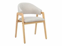 Sale Vente-unique Conjunto de 6 sillas con brazos en tela y madera de caucho - y Natural - SOLUNA Beige