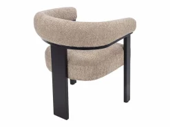 Online Conjunto de 6 sillas con reposabrazos en tela bouclé y madera de hevea - Topo y negro - LIVELIA Sillas Y Lotes De Sillas
