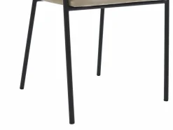 Vente-unique Conjunto de 6 sillas con reposabrazos de terciopelo y metal negro - Gris - ORDIDA Beige