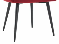 Online Vente-unique Conjunto de 2 sillas con reposabrazos de terciopelo y metal negro - Burdeos - ELEANA Granate