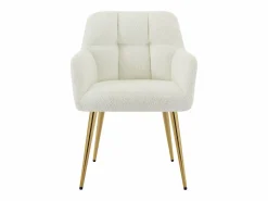 Vente-unique Conjunto de 6 sillas con reposabrazos - Tela de bouclé y metal dorado - - PEGA