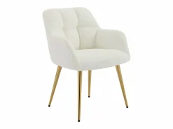Vente-unique Conjunto de 6 sillas con reposabrazos - Tela de bouclé y metal dorado - - PEGA