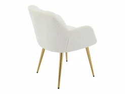 Vente-unique Conjunto de 6 sillas con reposabrazos - Tela de bouclé y metal dorado - - PEGA