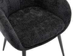 Discount Conjunto de 6 sillas con reposabrazos de tela texturizada y metal - - LASSANDRA Sillas Y Lotes De Sillas