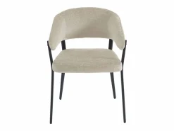 Discount Conjunto de 2 sillas con reposabrazos de tela y metal negro - - AVRELA Sillas Y Lotes De Sillas