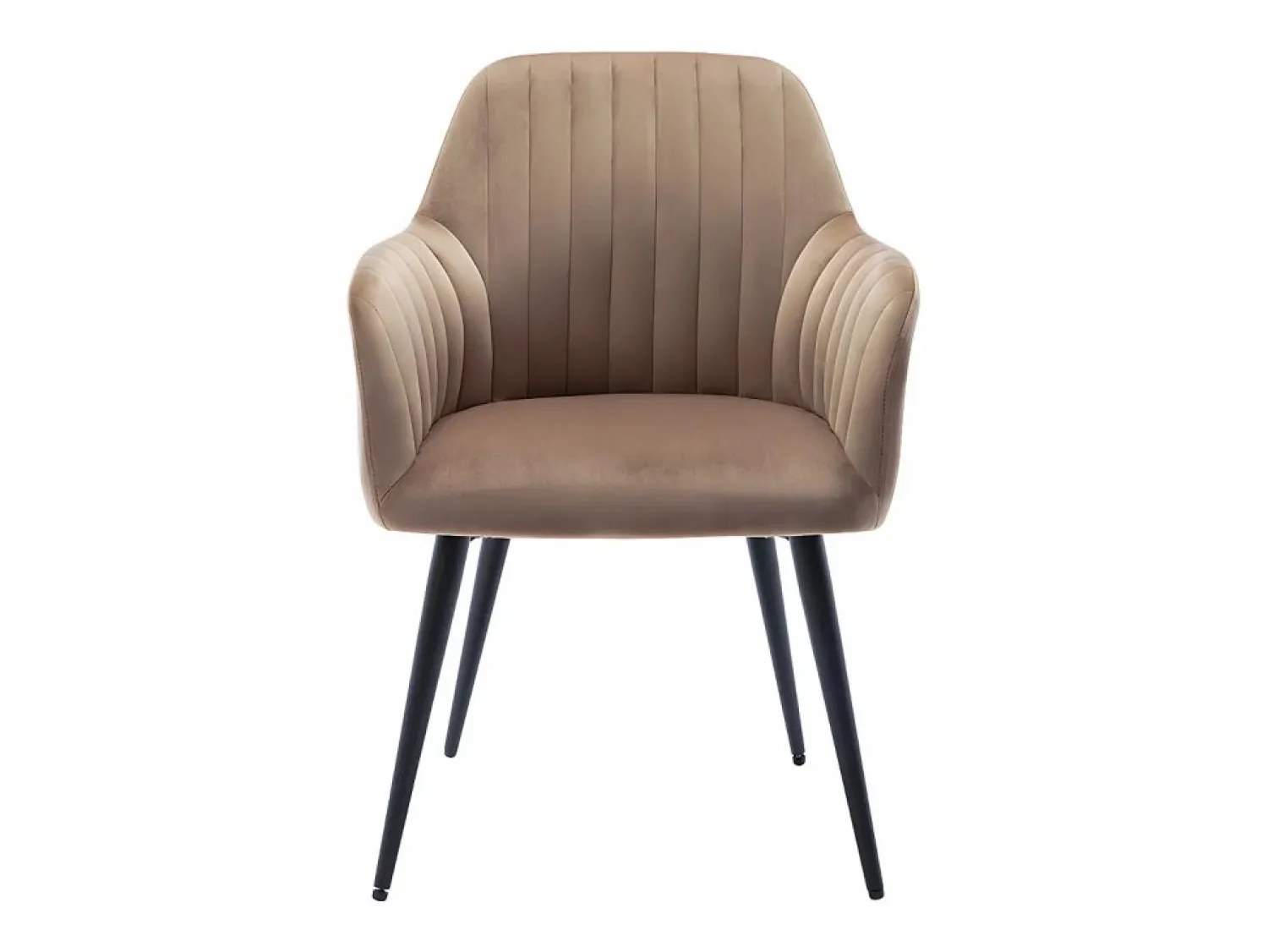 Best Vente-unique Conjunto de 2 sillas Con reposabrazos - Terciopelo y metal negro - - ELEANA Beige