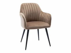 Best Vente-unique Conjunto de 2 sillas Con reposabrazos - Terciopelo y metal negro - - ELEANA Beige