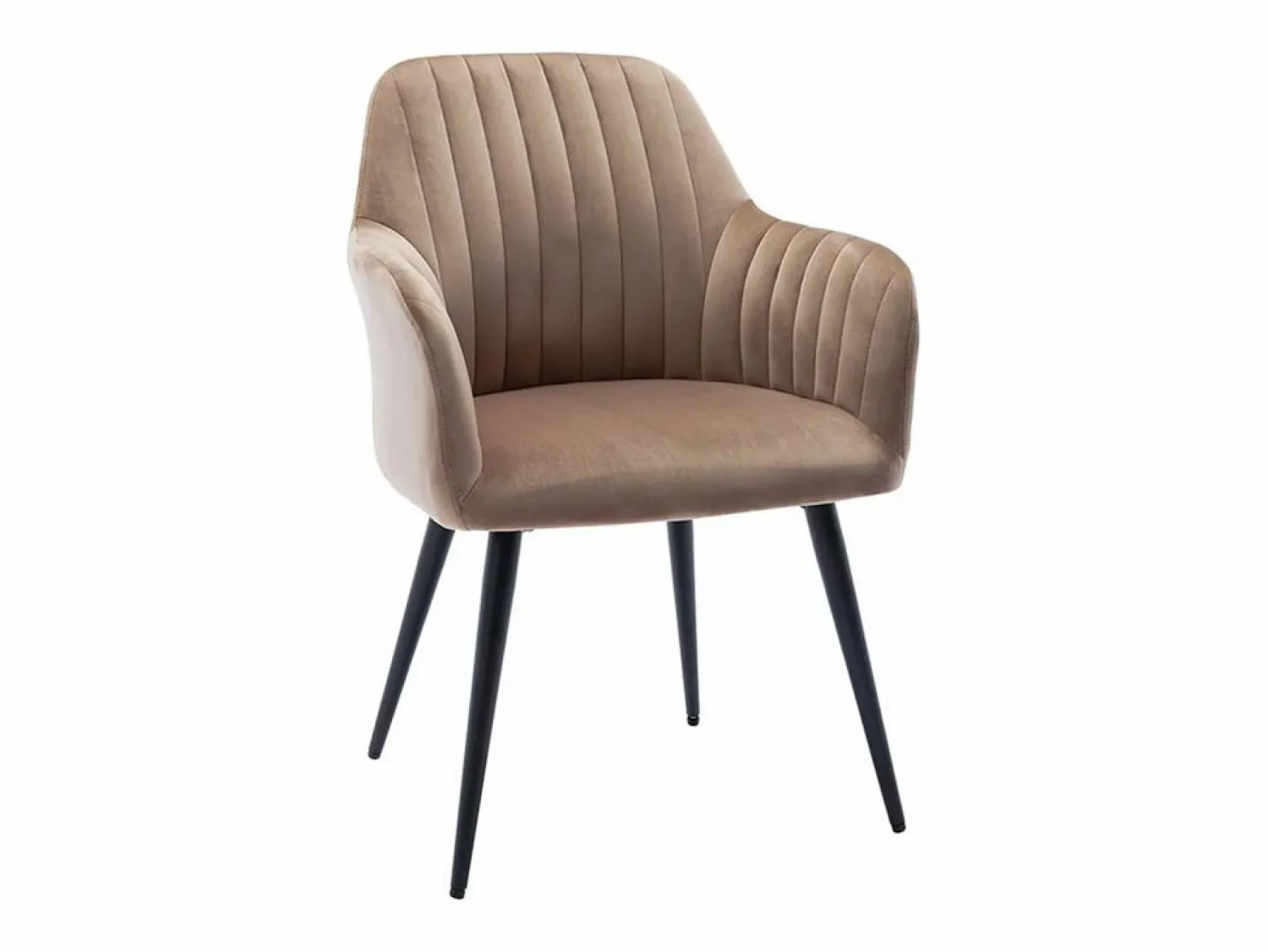 Best Vente-unique Conjunto de 2 sillas Con reposabrazos - Terciopelo y metal negro - - ELEANA Beige