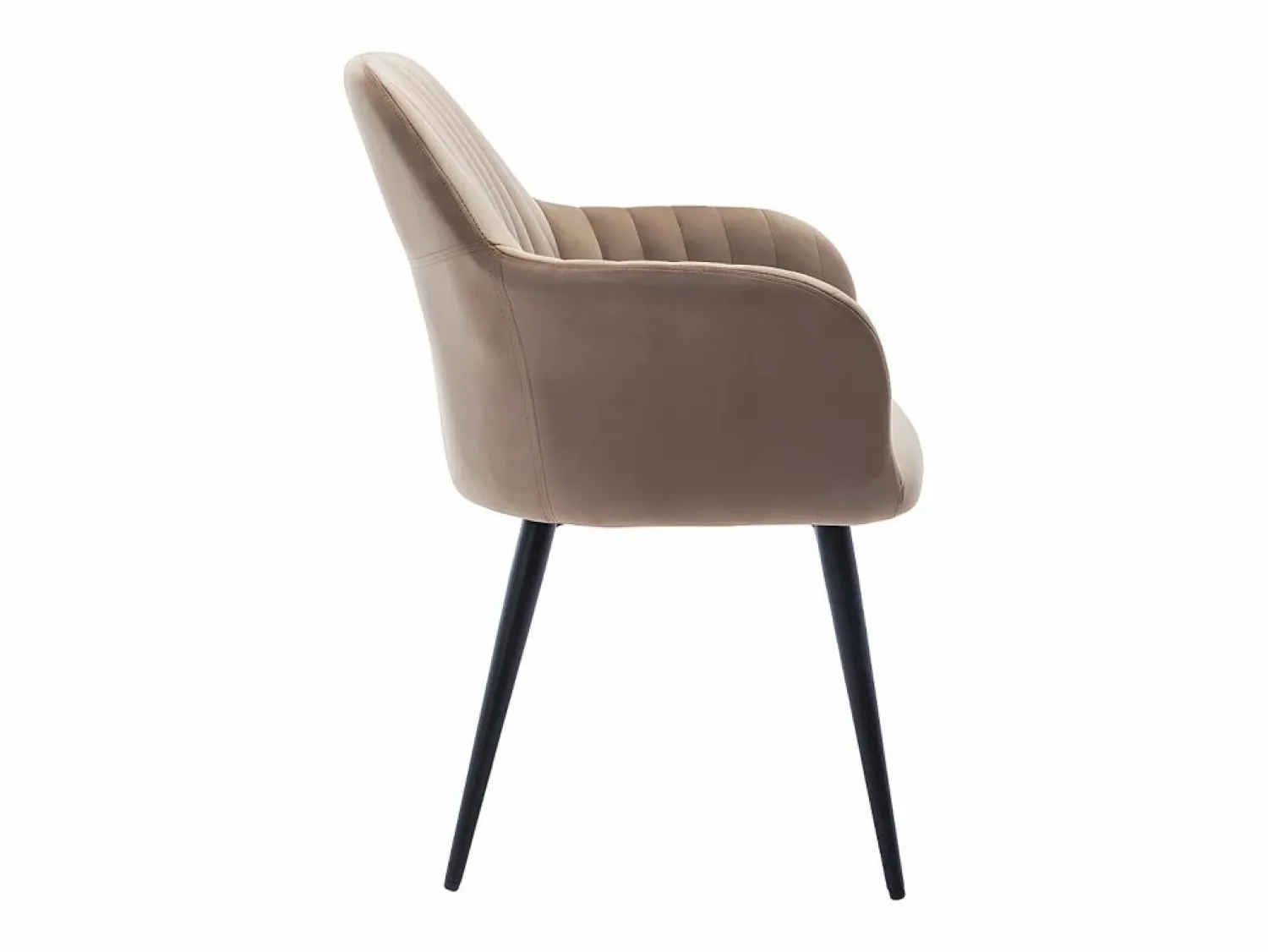 Best Vente-unique Conjunto de 2 sillas Con reposabrazos - Terciopelo y metal negro - - ELEANA Beige