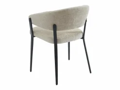 Sale Conjunto de 6 sillas con reposabrazos de tela y metal negro - - AVRELA Sillas Y Lotes De Sillas