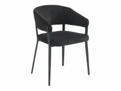 Hot Vente-unique Conjunto de 2 sillas con reposabrazos de tela y metal - - AVRELA Negro