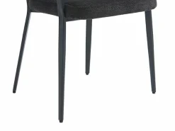 Hot Vente-unique Conjunto de 2 sillas con reposabrazos de tela y metal - - AVRELA Negro