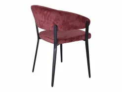 Clearance Conjunto de 2 sillas con reposabrazos en tela texturizada y metal negro - Burdeos - AVRELA Colección Rouge Passion