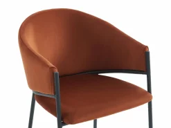 Outlet Vente-unique Conjunto de 2 sillas con reposabrazos de terciopelo y metal negro - - ORDIDA Terracota