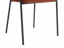 Outlet Vente-unique Conjunto de 2 sillas con reposabrazos de terciopelo y metal negro - - ORDIDA Terracota