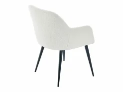 Vente-unique Conjunto de 2 sillas con reposabrazos de tela bouclé y metal negro - - HEKA
