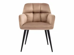 Clearance Conjunto de 2 sillas de comedor acolchadas Con reposabrazos - Terciopelo y metal negro. . PEGA Sillas Y Lotes De Sillas