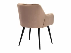 Clearance Conjunto de 2 sillas de comedor acolchadas Con reposabrazos - Terciopelo y metal negro. . PEGA Sillas Y Lotes De Sillas