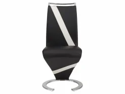 Discount Vente-unique Conjunto de 6 sillas de piel sintética y blanco TWIZY Negro