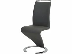 Sale Conjunto de 4 sillas de piel sintética negra TWIZY Sillas Y Lotes De Sillas