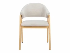 Discount Vente-unique Conjunto de 2 sillas de tela y madera de caucho - y natural - SOLUNA Beige