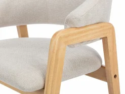 Discount Vente-unique Conjunto de 2 sillas de tela y madera de caucho - y natural - SOLUNA Beige