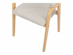 Discount Vente-unique Conjunto de 2 sillas de tela y madera de caucho - y natural - SOLUNA Beige