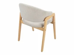 Discount Vente-unique Conjunto de 2 sillas de tela y madera de caucho - y natural - SOLUNA Beige