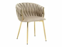 Vente-unique Conjunto de 2 sillas de terciopelo y metal dorado - - ELEGANO