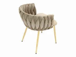 Vente-unique Conjunto de 2 sillas de terciopelo y metal dorado - - ELEGANO