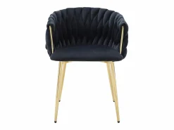 Vente-unique Conjunto de 2 sillas de terciopelo y metal dorado - - ELEGANO Negro
