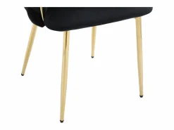 Vente-unique Conjunto de 2 sillas de terciopelo y metal dorado - - ELEGANO Negro